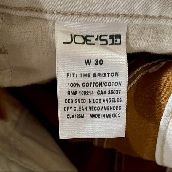 JOE’S (MEN) “BRIXTON FIT” (SLIM STRAIGHT) JEAN’S (CRÈME COLOR) - Picture 5 of 5